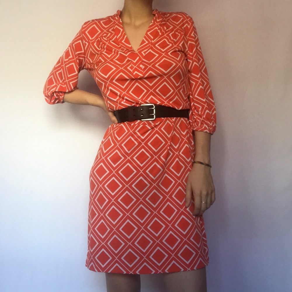banana republic light weight orange summer dress